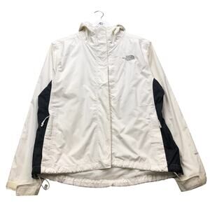 The North Face Hyvent Mesh Lined Nylon Jacket Hoodie Womens Medium M White Black